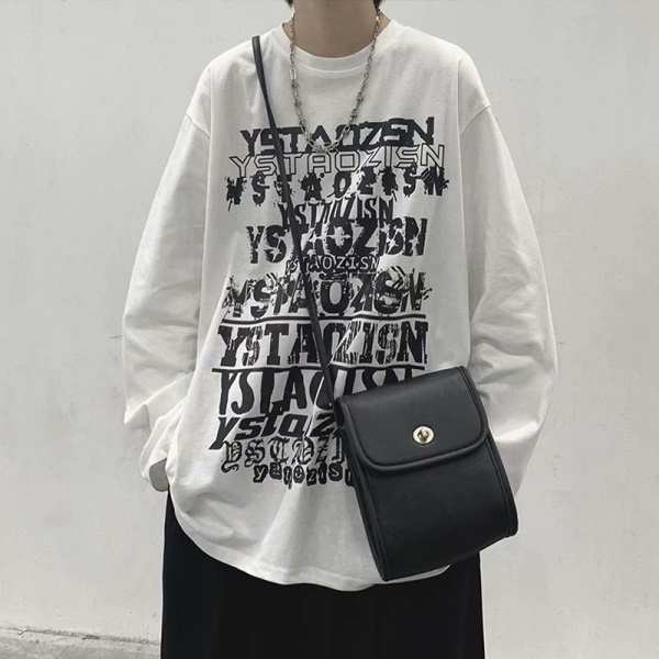 美式t恤高街ins长袖秋季2022新款潮流宽松打底衫秋装衣服男士体恤